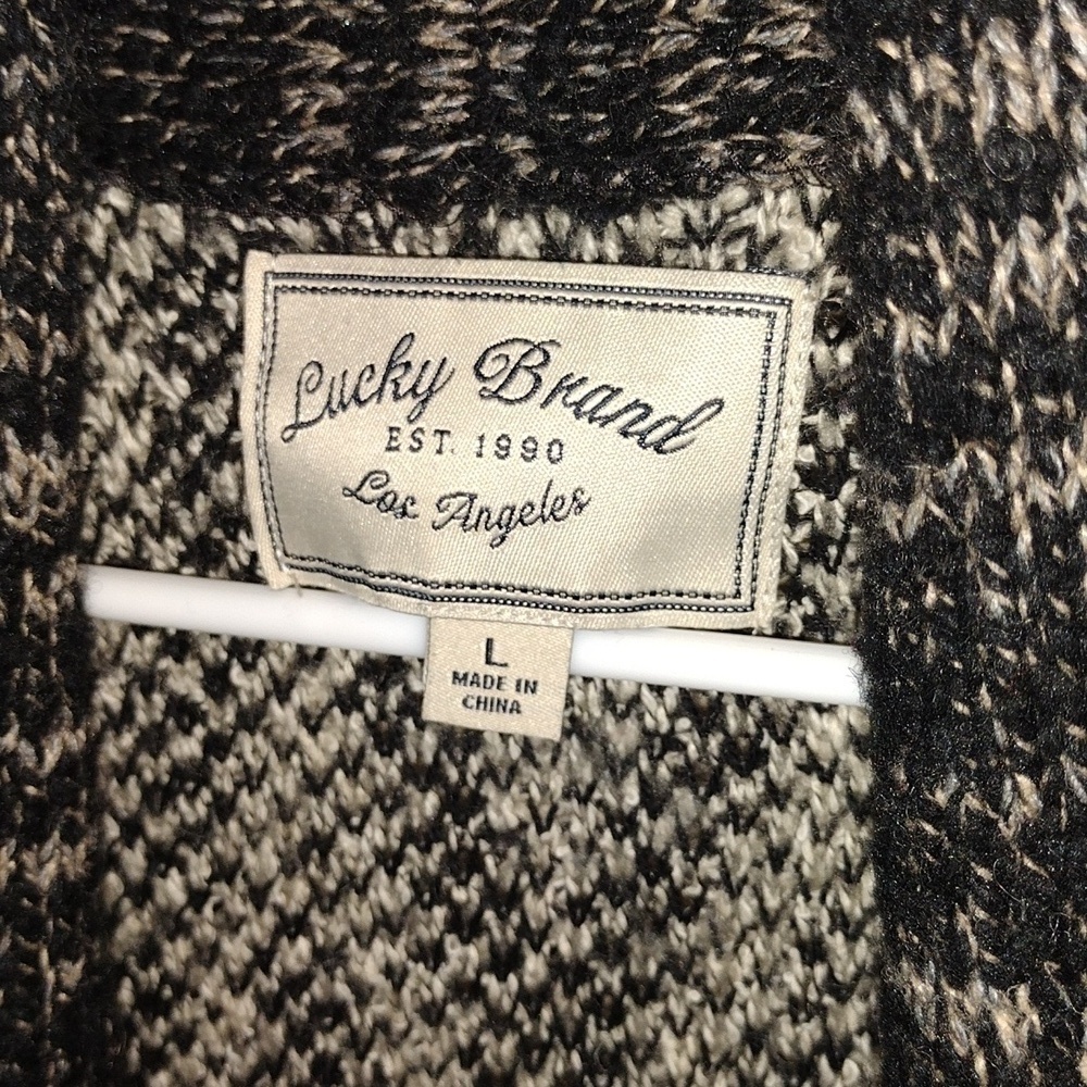 Lucky Brand Cotton/Wool Blend Long Line Cardigan Aztec Knit L - Picture 5 of 7